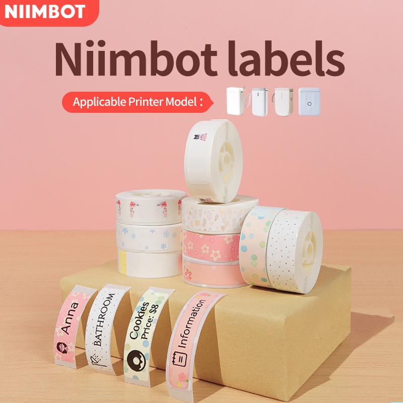 Niimbot ป้ายสีสัน เทปชื่อฟองที่อยู่กันน้ําสติกเกอร์ฉลากสําหรับ Daycare เด็กขวด Mason Jars เครื่องเทศอาหารห้องครัว Pantry งานแต่งงานโรงเรียนอุปกรณ์