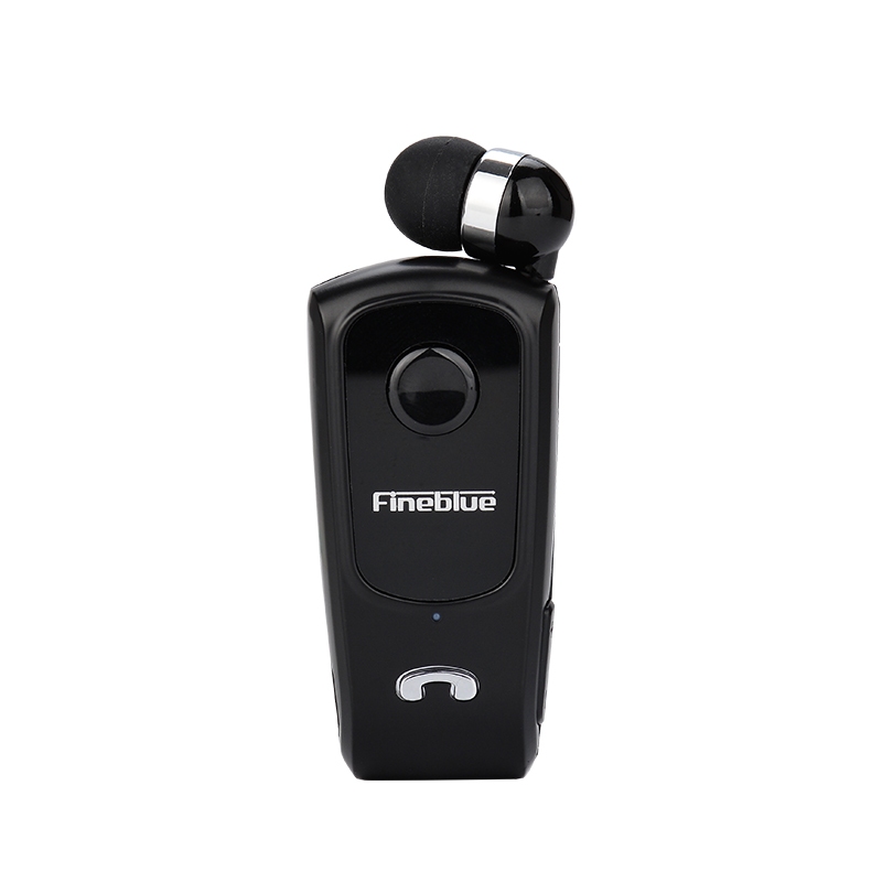 FineBlue F920 ชุดหูฟังบลูทูธแบบหนีบเสื้อ Caller หมายเลขการสั่นสะเทือน Retractable ดึงสายโทรฟังเพลง Universal โทรศัพท์มือถือกีฬา Anti-dropping ขี่จักรยาน Dri