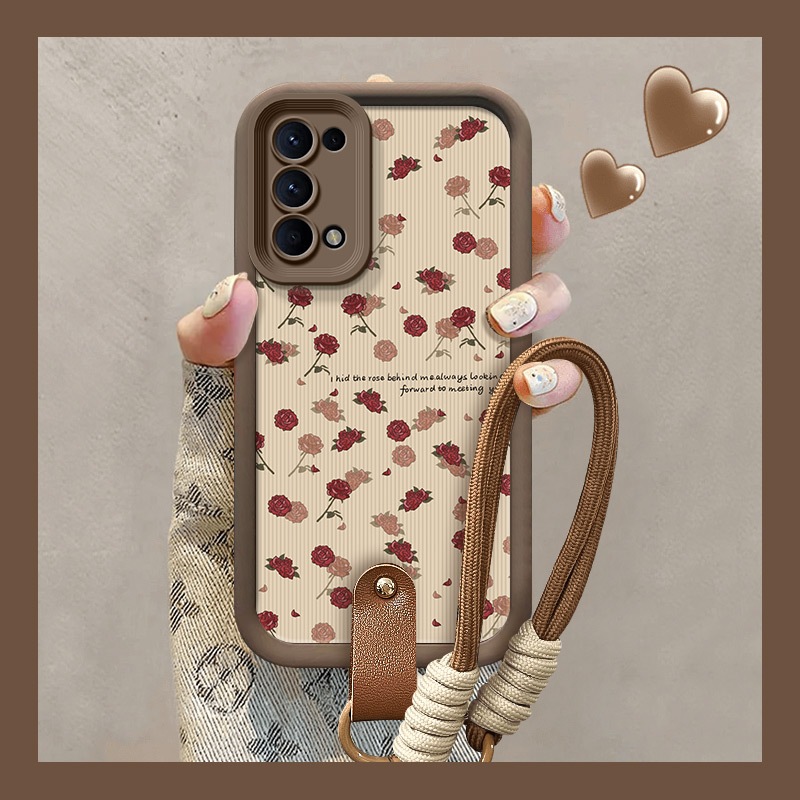 ซิลิโคนนุ่มการ์ตูนหนังเคสโทรศัพท์สายคล้องมือโทรศัพท์ Anti-Drop ฝาครอบป้องกันเหมาะสําหรับ OPPO Reno 5 4G/Reno 5 5G/Reno5K 5G/Find X3 Lite