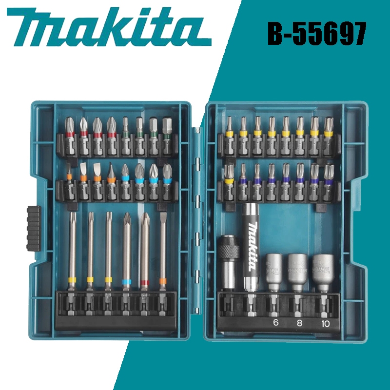 MAKITA B-55697 ชุดดอกไขควงสำหรับสว่านและไขควงกระแทก makita 43 ชิ้น พร้อมกล่อง High Quality