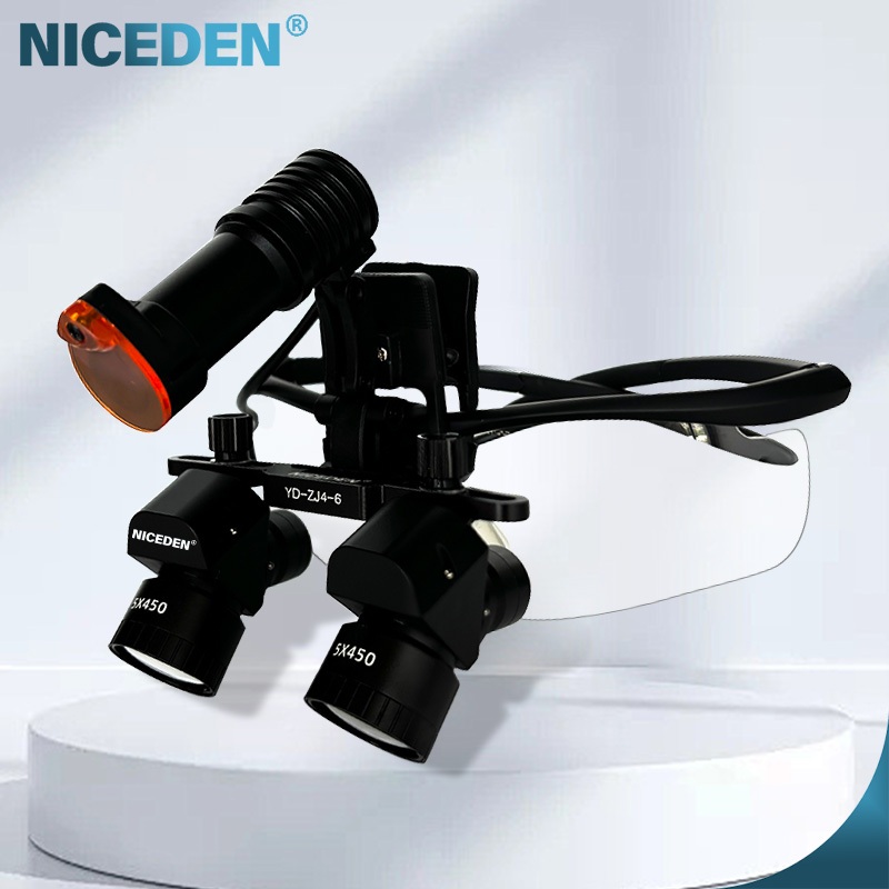 Niceden 5x ขยาย Keplerian สไตล์ 420 มม.ระยะทางการทํางานกล้องส่องทางไกลทันตกรรม Loupes ผ่าตัดทันตกรรม