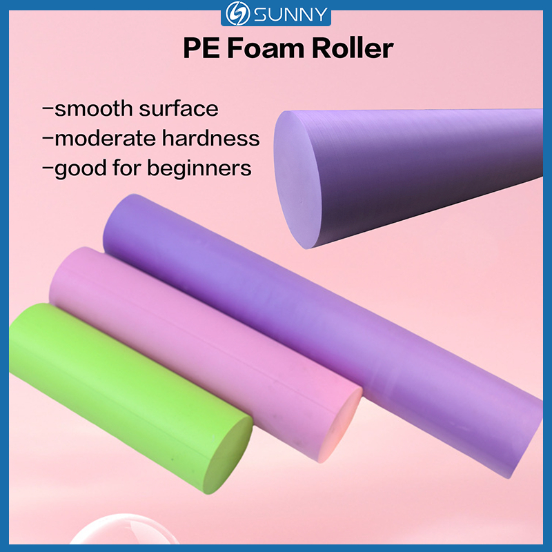 Sunnyfit PE ลูกกลิ้งโฟมลูกกลิ้งโยคะความแข็งปานกลาง 30/45/60/90 ซม. ลูกกลิ้งสีมหัศจรรย์ฟิตเนสยิมผ่อนคลายกล้ามเนื้อ