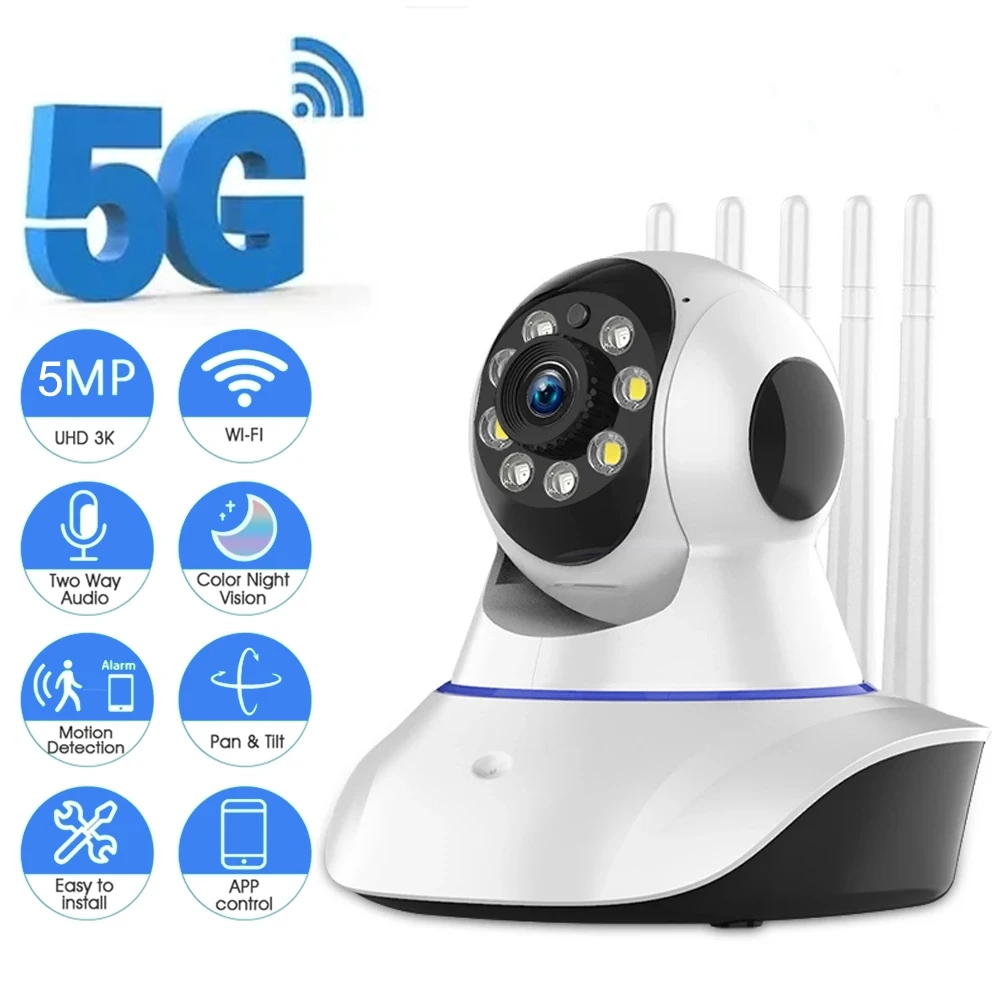 Yi IOT 5G 2.4G Wifi IP กล้อง 2MP 5MP Home Security กล้องที่มีสีสัน Night Vision การติดตามอัตโนมัติ T