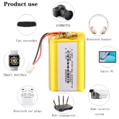 โมเดลแบตเตอรี่ 103450 (3.7V 2000mah)