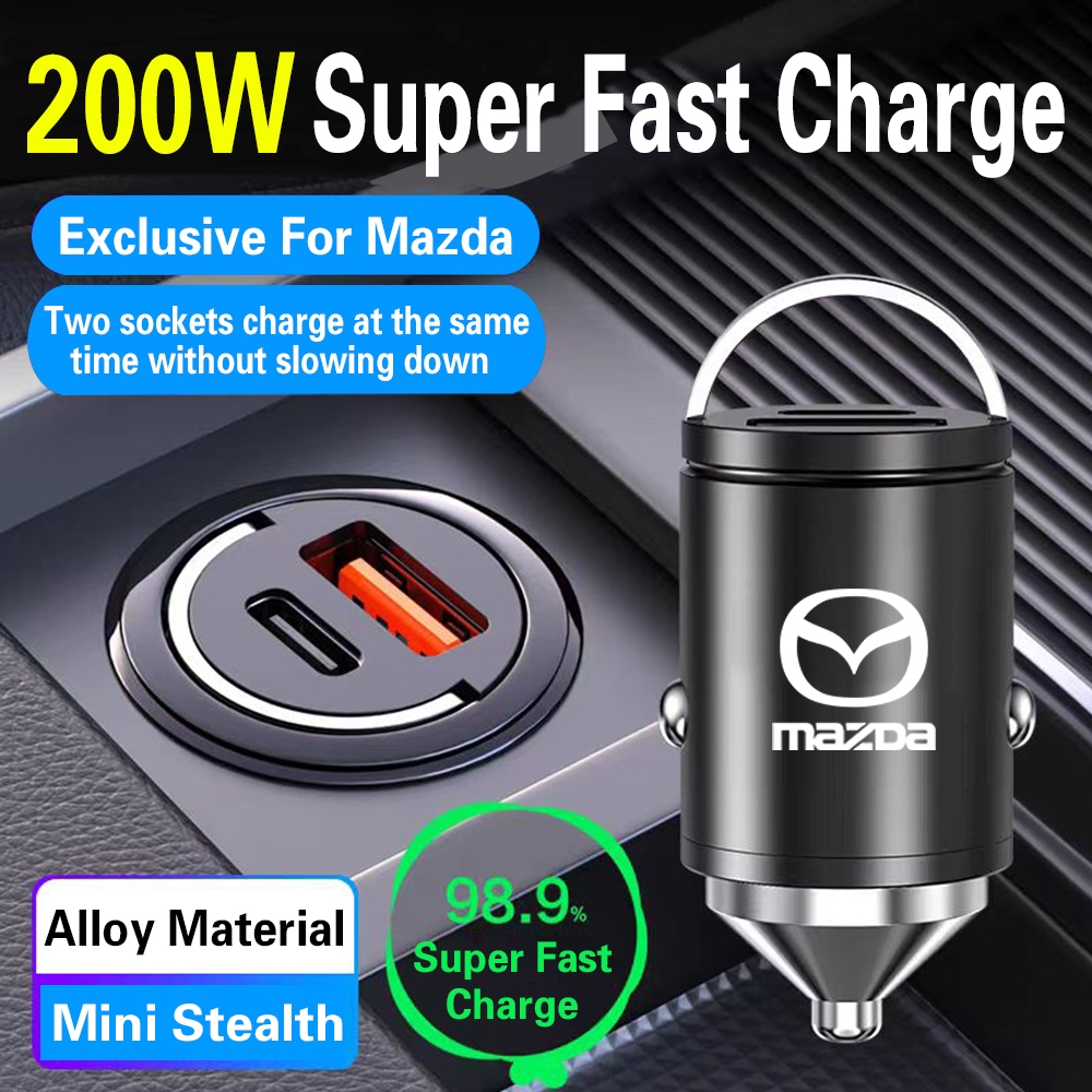 สําหรับ Mazda รถโทรศัพท์ Quick Charger 200W ประเภท C PD QC3.0 USB Dual พอร์ต Fast Charging สําหรับ M