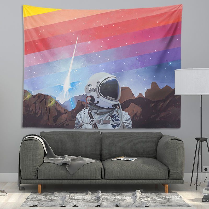 Influencer insNASA Space Astronaut ผ้าพื้นหลังสดห้องพักหอพักห้องนอนแต่งตัวตกแต่ง Tapestry - รูปที่ 6