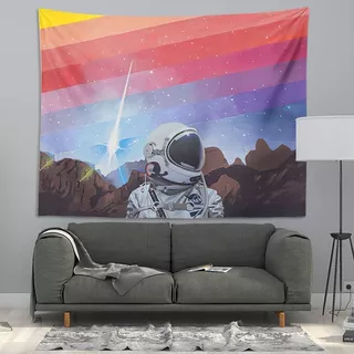 Influencer insNASA Space Astronaut ผ้าพื้นหลังสดห้องพักหอพักห้องนอนแต่งตัวตกแต่ง Tapestry
