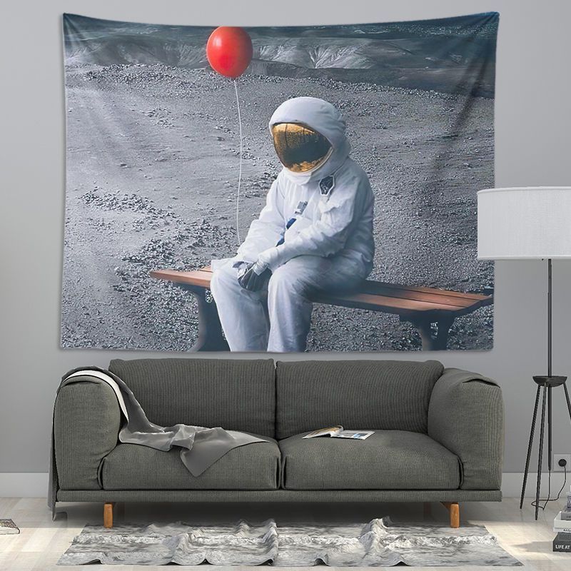 Influencer insNASA Space Astronaut ผ้าพื้นหลังสดห้องพักหอพักห้องนอนแต่งตัวตกแต่ง Tapestry - รูปที่ 2