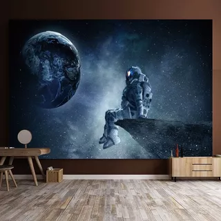 Influencer insNASA Space Astronaut ผ้าพื้นหลังสดห้องพักหอพักห้องนอนแต่งตัวตกแต่ง Tapestry