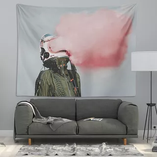 Influencer insNASA Space Astronaut ผ้าพื้นหลังสดห้องพักหอพักห้องนอนแต่งตัวตกแต่ง Tapestry