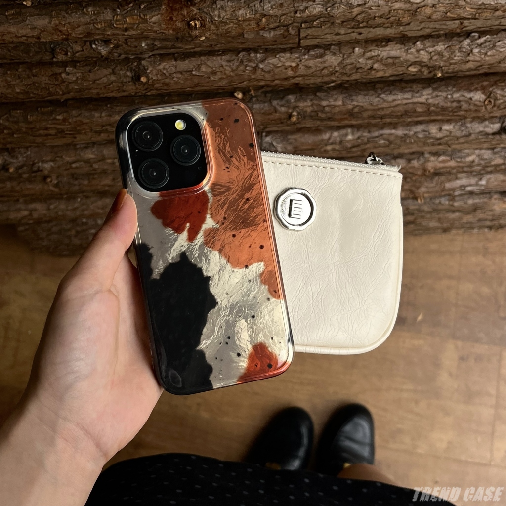 Retro สีดําสีน้ําตาลไม่สม่ําเสมอ Splash Ink กันกระแทกป้องกันโทรศัพท์สําหรับ iPhone 16 15 14 13 12 Pro Max