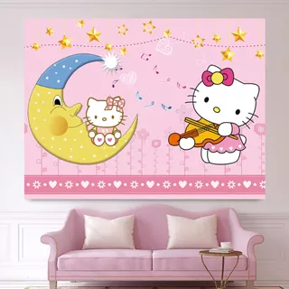 Hello Kitty น่ารัก Hello Kitty สาวหัวใจพื้นหลังผ้าห้องพักหอพักห้องนอนแต่งตัวตกแต่งข้างเตียงแขวนผ้า