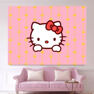 Hello Kitty น่ารัก Hello Kitty สาวหัวใจพื้นหลังผ้าห้องพักหอพักห้องนอนแต่งตัวตกแต่งข้างเตียงแขวนผ้า