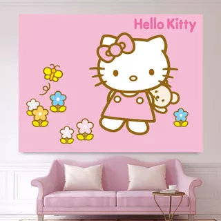 Hello Kitty น่ารัก Hello Kitty สาวหัวใจพื้นหลังผ้าห้องพักหอพักห้องนอนแต่งตัวตกแต่งข้างเตียงแขวนผ้า