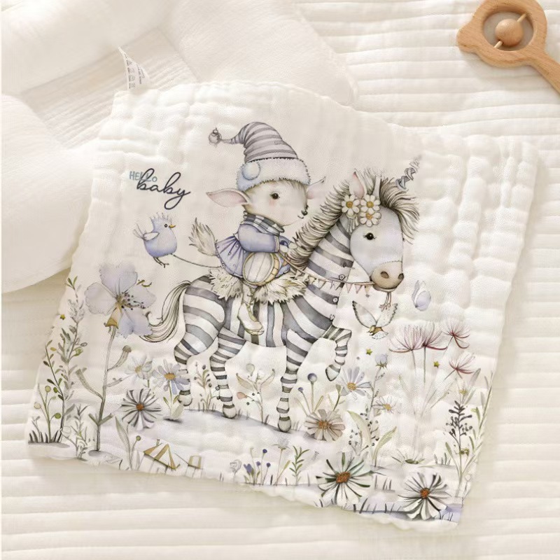 30x30 ซม. ผ้ากอซผ้าฝ้ายแท้ Baby Face Towel ผ้ากันเปื้อนเด็ก ผ้าเช็ดหน้าเด็ก