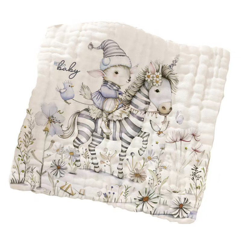 30x30 ซม. ผ้ากอซผ้าฝ้ายแท้ Baby Face Towel ผ้ากันเปื้อนเด็ก ผ้าเช็ดหน้าเด็ก - รูปที่ 3