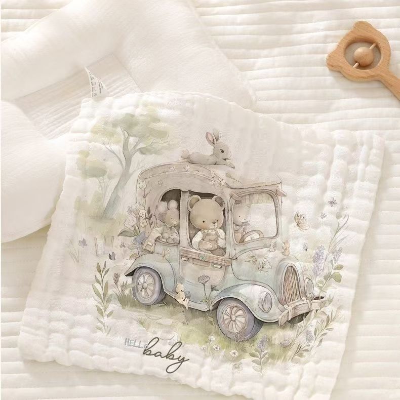 30x30 ซม. ผ้ากอซผ้าฝ้ายแท้ Baby Face Towel ผ้ากันเปื้อนเด็ก ผ้าเช็ดหน้าเด็ก - รูปที่ 5