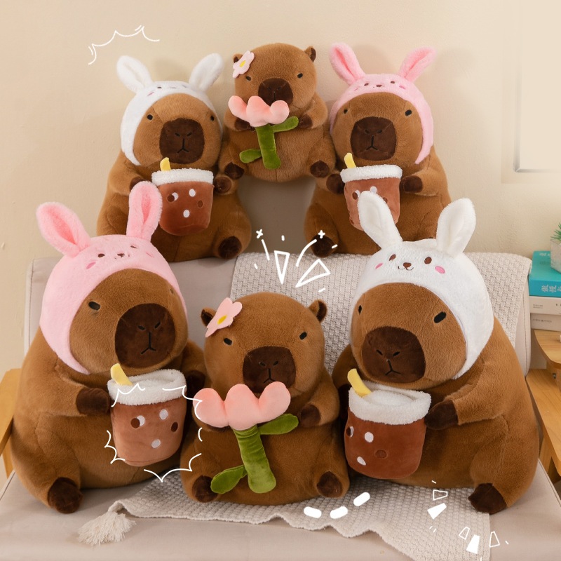 Newwellknowncool 30 ซม.Fluffybara ตุ๊กตาตุ๊กตา Capybara ตุ๊กตาสัตว์จําลองตกแต่งบ้านของขวัญวันเกิดเด็ก AAD – โปรปัง