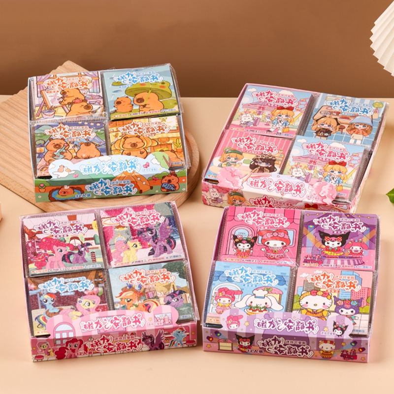 1ชิ้นสร้างสรรค์ฉากแม่เหล็กสติกเกอร์เด็กการ์ตูนแต่งตัวสก์ท็อปของเล่น YL266