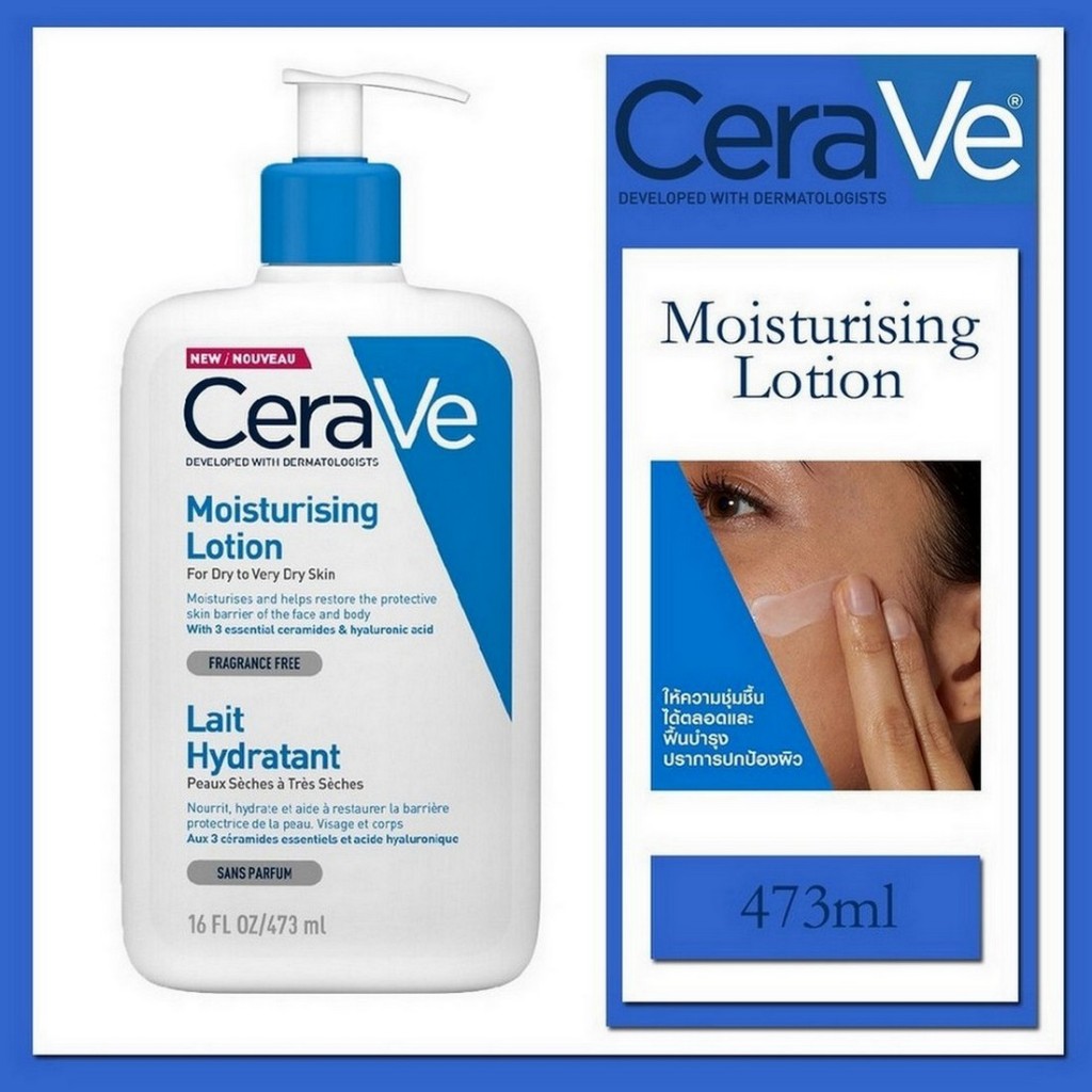 Cerave Moisturising Lotion 236ml/473ml เซราวี โลชั่นบำรุงผิว เนื้อสัมผัสบางเบา