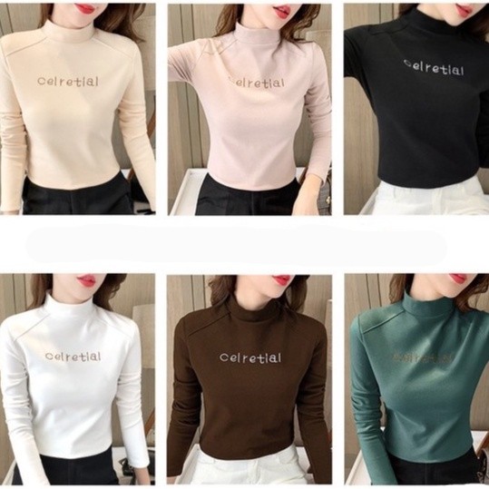 【WJZ】เสื้อยืดแขนยาวคอเต่าแฟชั่นสตรีที่ให้ความอบอุ่น【8810】