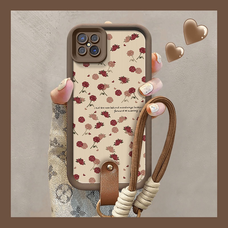 ซิลิโคนปกอ่อนการ์ตูนหนังเคสโทรศัพท์สายคล้องมือโทรศัพท์ป้องกันการหล่นฝาครอบป้องกันเหมาะสําหรับ OPPO A92s/Reno 4Z 5G