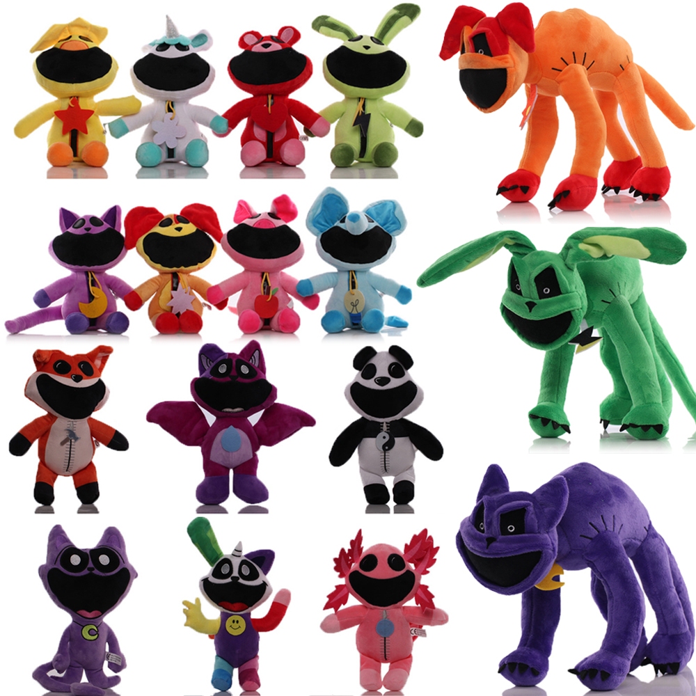 2024 ใหม่ยิ้ม Critters เกม Series ของเล่นตุ๊กตา Poppy Play Time Terror Monster ปากใหญ่แมวสีม่วง Terrifying แมวสีม่วงตุ๊กตาตุ๊กตาของขวัญ
