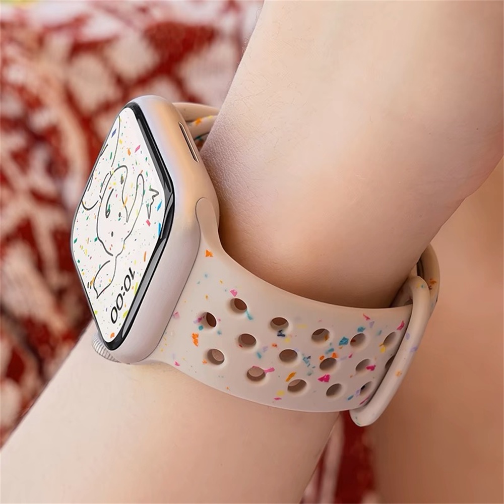 ใหม่breathableกีฬาสายรัดซิลิโคนสําหรับapple Watch S10/9/8/7/6/5/4/3/2/1 SE2 ULTRAซิลิโคนเหลวสร้อยข้อมือสําหรับIwatch 49MM 46 45 44 42 41 40 38 ใหม่S10 สายคล้อง