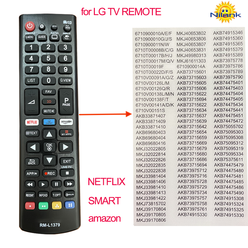 Nilank รีโมทสากล remote รีโมททีวี LG LCD LED TV รีโมท รีโมทคอนโทรลสากล RM-L1162 RM-L1379