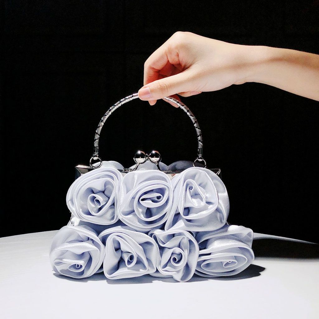 ผู้หญิงกระเป๋าถือจัดเลี้ยงงานแต่งงานอาหารค่ํา Rose ดอกไม้กระเป๋า