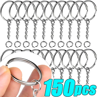 50/100/150pcs โลหะแยกแหวนสั้น/เงินเปล่าพวงกุญแจพวงกุญแจ/Keyfob Key ผู้ถือแหวน/เครื่องประดับ DIY ผลการค้นหาทําพวงกุญแจอุปกรณ์เสริม