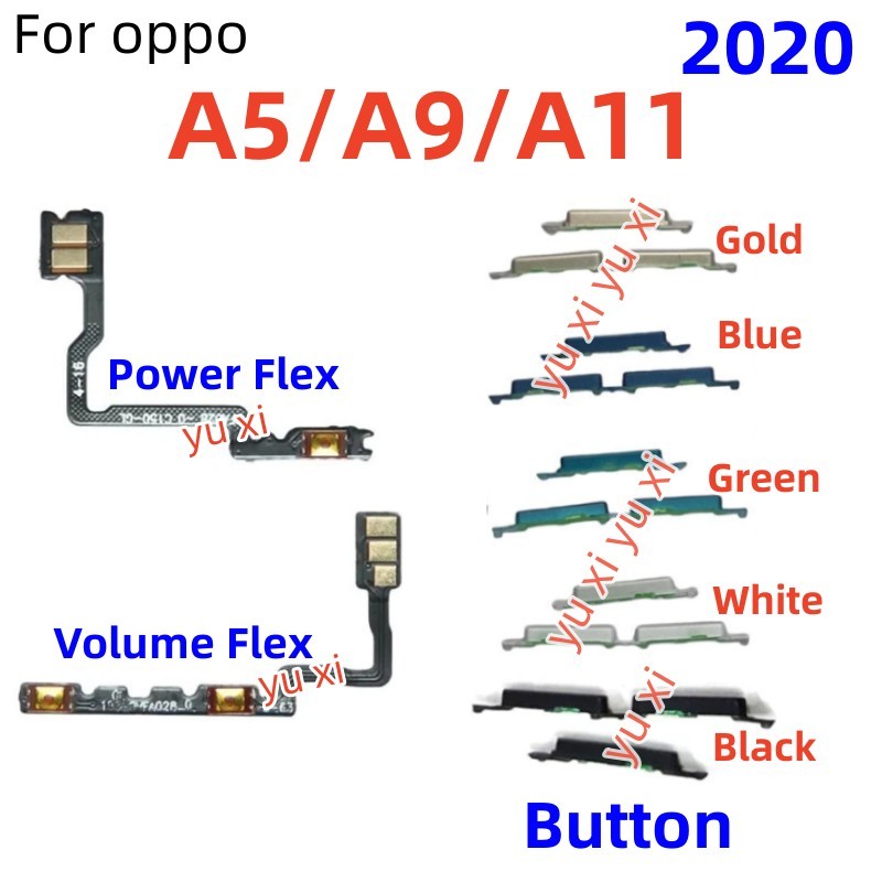 Power On Off ปุ่ม flex สําหรับ oppo A5 2020 A9 2020 A11 volume Up Down ปุ่ม flex สายริบบิ้น