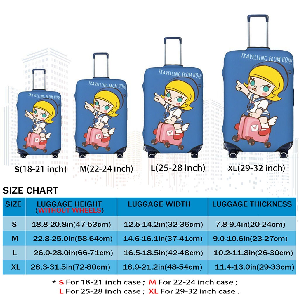 ผ้าคลุมกระเป๋าเดินทาง ผ้าสแปนเด็กซ์ แบบยืดหยุ่น ยืดหยุ่น MOLLY Travel Luggage Cover 18-32 นิ้ว PMA146