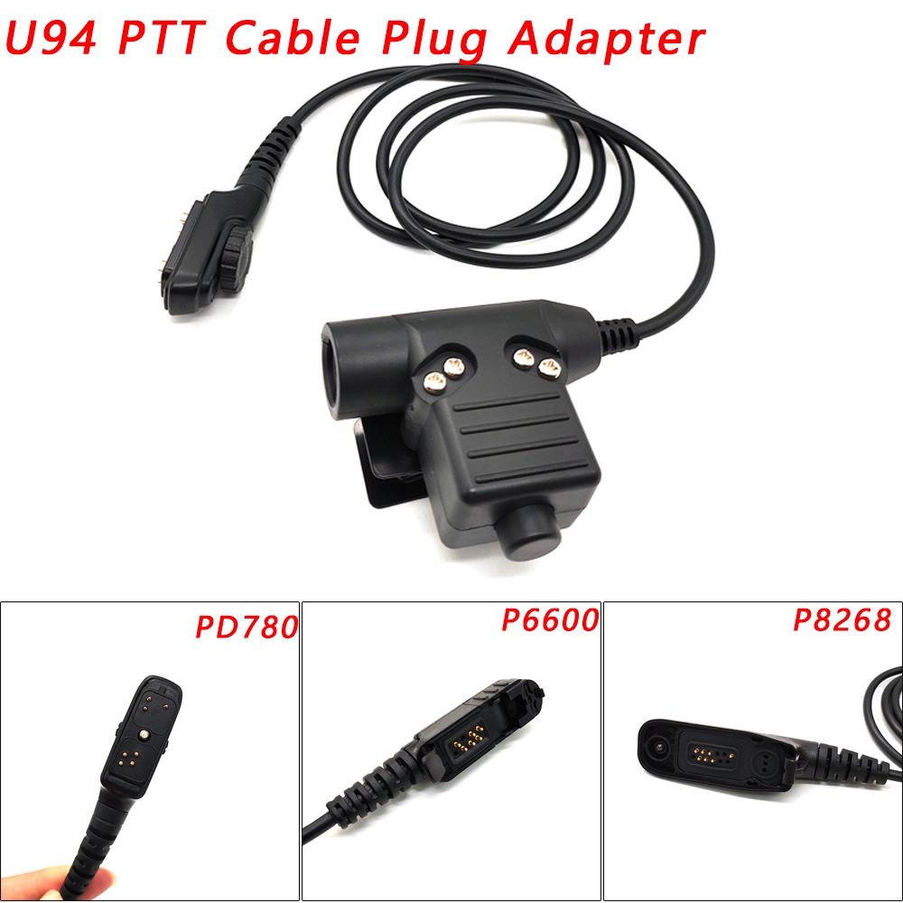 อะแดปเตอร์ชุดหูฟัง U94 PTT ปลั๊กสายเคเบิลสําหรับ Motorola XiR P6600,XiR P6620,XiR P8268 Hytera PD780