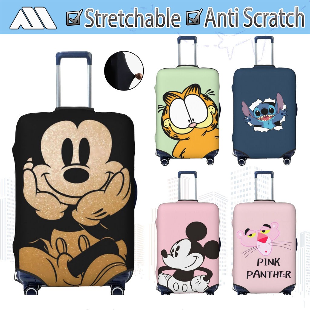 ผ้าคลุaมกระเป๋าเดินทาง ผ้าสแปนเด็กซ์ แบบยืดหยุ่น ยืดหยุ่น Disney Mickey Mouse Travel Luggage Cover 18-32 นิ้ว