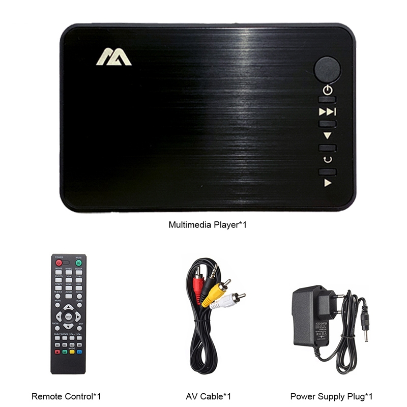 Mp023 เครื่องเล่นมัลติมีเดีย Mini Full HD 1080P HDD Media Player TV รองรับ HDMI MKV RM SD USB SDHC M