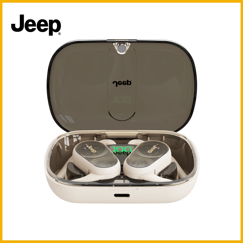 Jeep JP EC016 OWS หูฟังบลูทูธไร้สาย พร้อมไมโครโฟนตัดเสียงรบกวน กันน้ํา IPX5 เวลาเล่น 20 ชั่วโมง พร้อมที่ชาร์จ ขนาดเล็ก สําหรับเล่นกีฬา