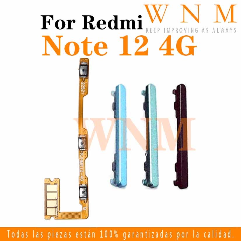 ใหม่สําหรับ Redmi หมายเหตุ 12 4G ปุ่ม Flex บน/ปิดปุ่มสวิทช์ด้านข้าง Key Volume Up Down Flex สายโทรศัพท์มือถือ Part