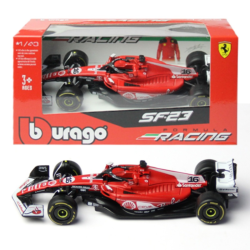 Bburago 1:43 F1 Ferrari SF23 Las Vegas GP #16 ชาร์ลส์ เลเกอร์ส #55 Carlos Sainz Formula 1 รถแข่งรถโมเดลDiecastของเล่นคอลเลกชันของขวัญ