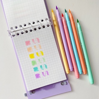 6 สี HIghlighter ชุดปากกา Candy สี Fluorescent Marker ปากกาสําหรับ DIY Journal ตกแต่ง Studenrt อุปกรณ์การเรียน