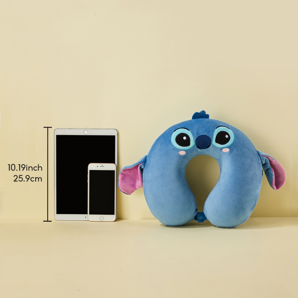 Miniso Lilo & Stitch หมอนตุ๊กตาคอรูปตัว U นุ่มสบายสําหรับเดินทาง (Stitch)