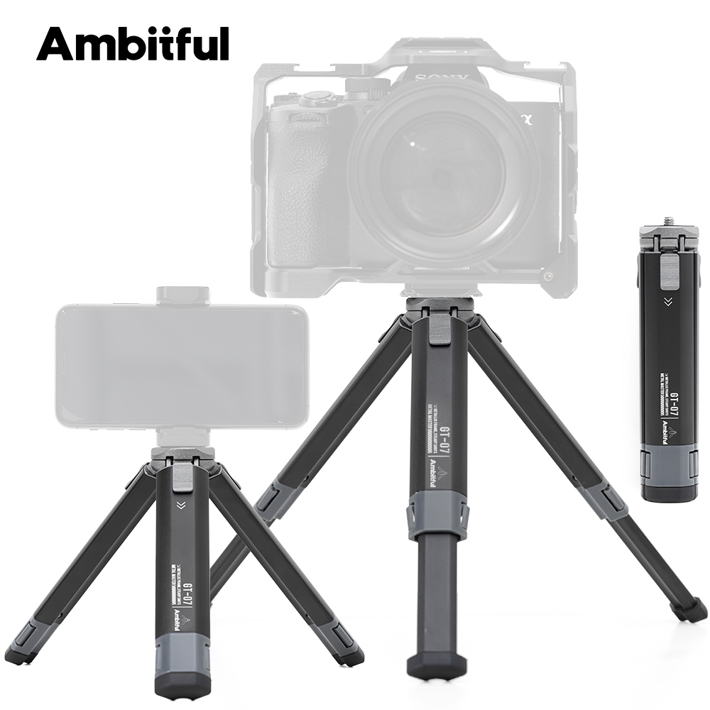 Ammbful GT-07 ขาตั้งกล้องโลหะตั้งโต๊ะสําหรับไลฟ์และเซลฟี่ พกพาสะดวก ขนาดเล็ก