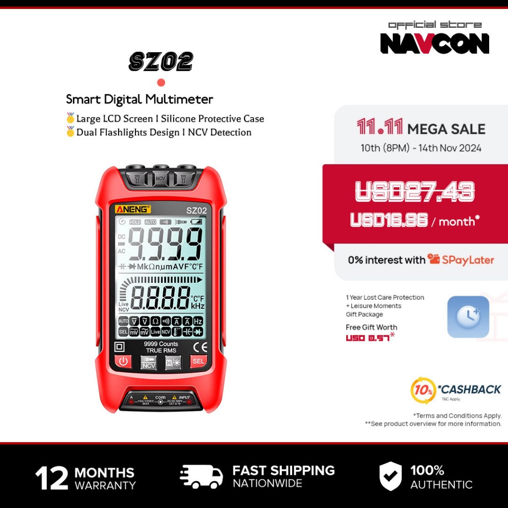 Navcon SZ02 มัลติมิเตอร์แบบดิจิตอลอัจฉริยะ