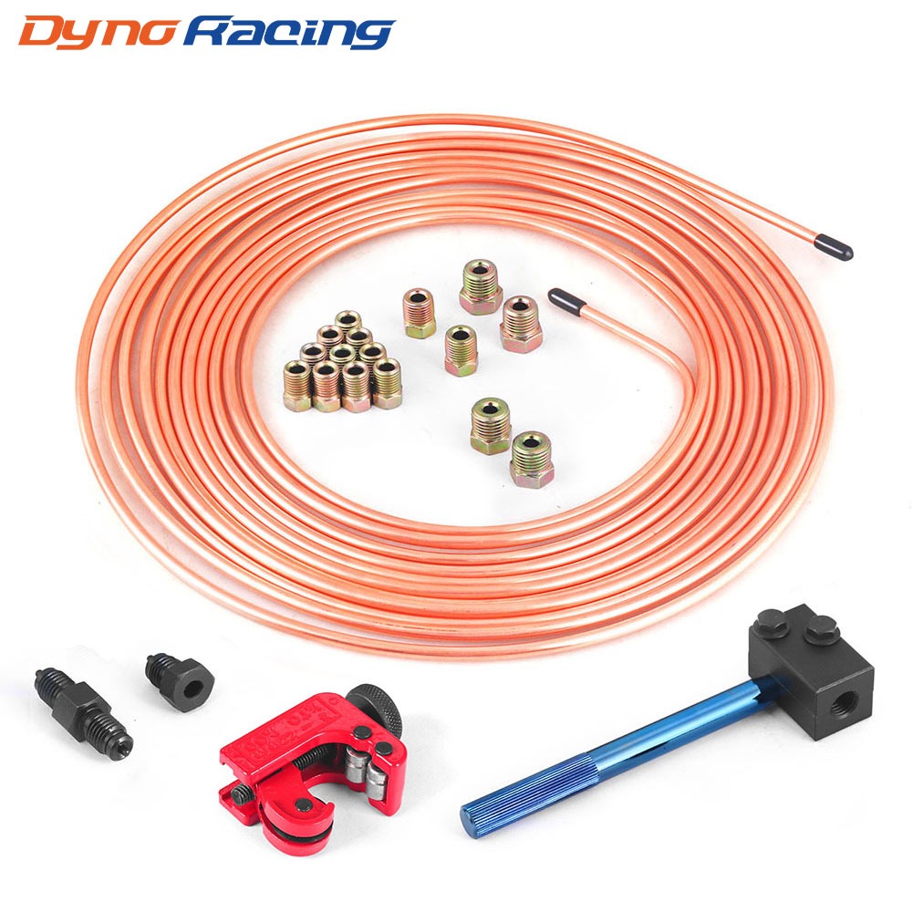 3/16 นิ้วสายเบรค Double Flaring เครื่องมือท่อเครื่องตัดและ3/16" x 25 ของแท้ Copper-Nickel Alloy Non-Magnetic Brake Line