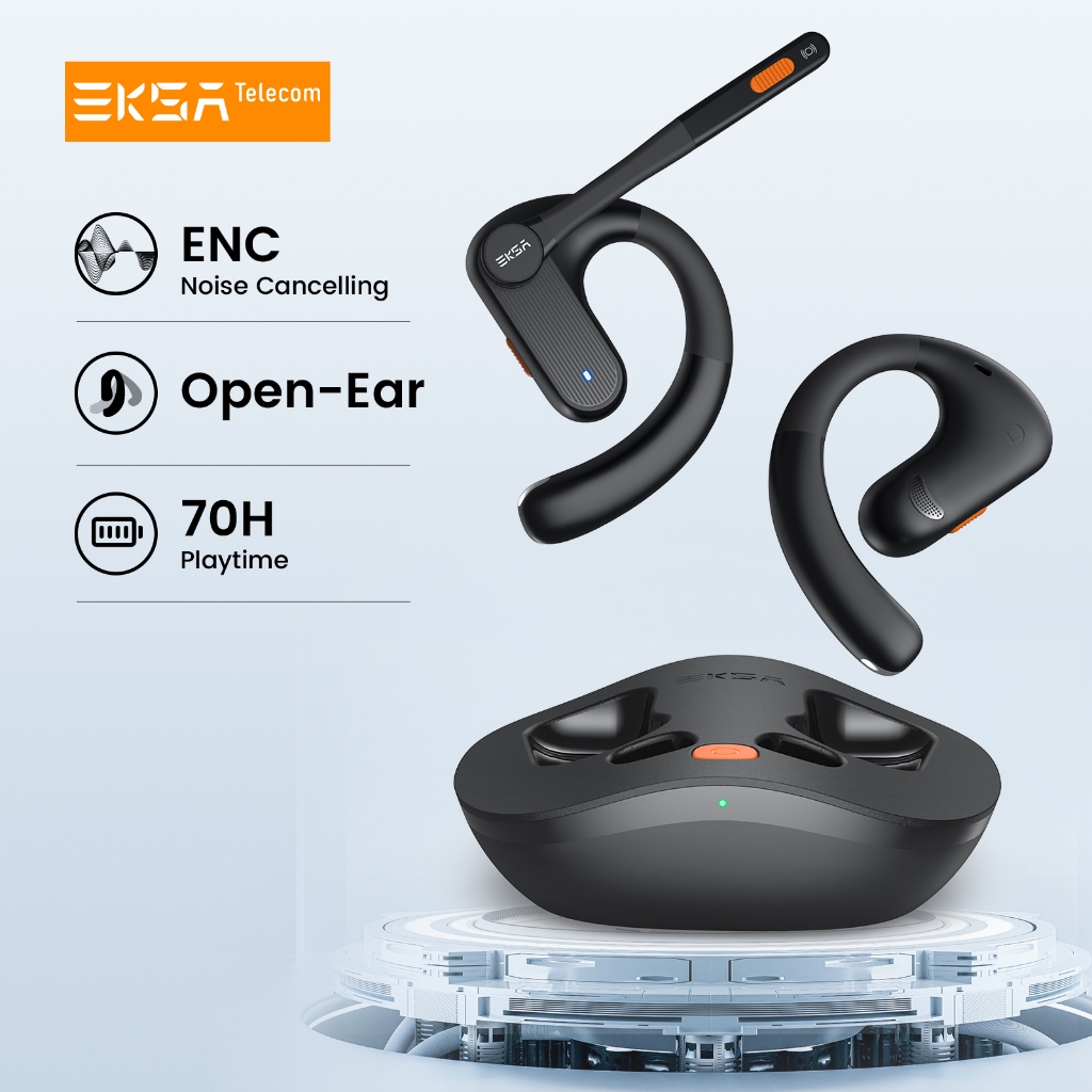 Eksa S30 หูฟังไร้สายแบบเปิดหู Air Conduction ชุดหูฟังบลูทูธพร้อมไมโครโฟนตัดเสียงรบกวน ENC