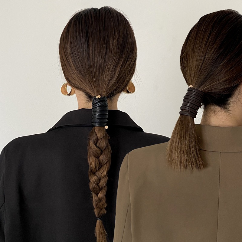Niche Instagram อารมณ์หนังเทียม scrunchie ผมถาดเกาหลีการออกแบบที่เรียบง่ายความรู้สึกกลับหัวเครื่องประดับผม