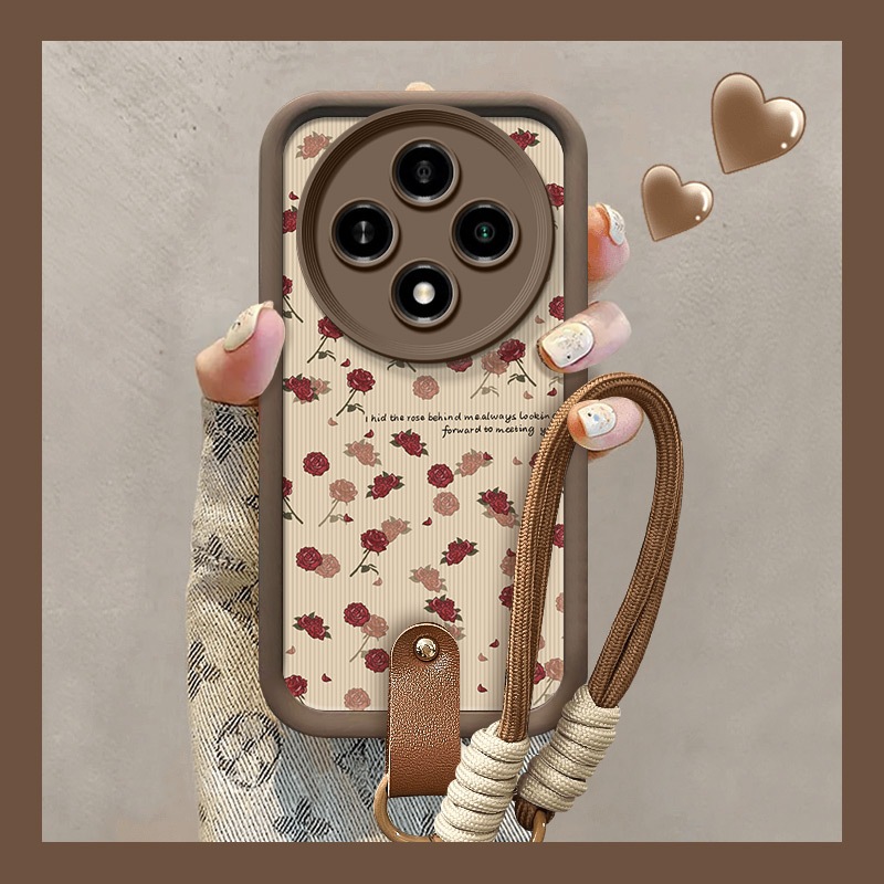 ซิลิโคนนุ่มการ์ตูนหนังเคสโทรศัพท์สายคล้องมือโทรศัพท์ Anti-drop ฝาครอบป้องกันเหมาะสําหรับ OPPO A3 Pro