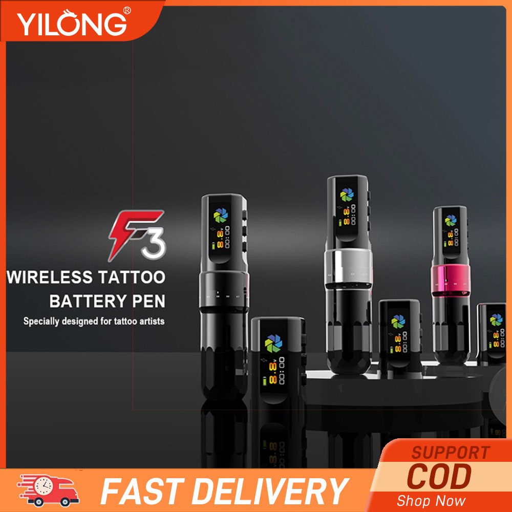 YILONG F3 Professional Wireless Tattoo Pen (3.5-4.5 มม.) - Type-C Fast Charging 12H Runtime Rotary C