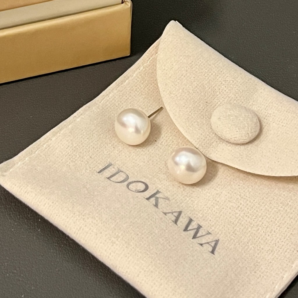 Idokawa ต่างหูหูมุก 925 เงิน jewellery ต่างหูมุกน้ําจืด EG2045WW