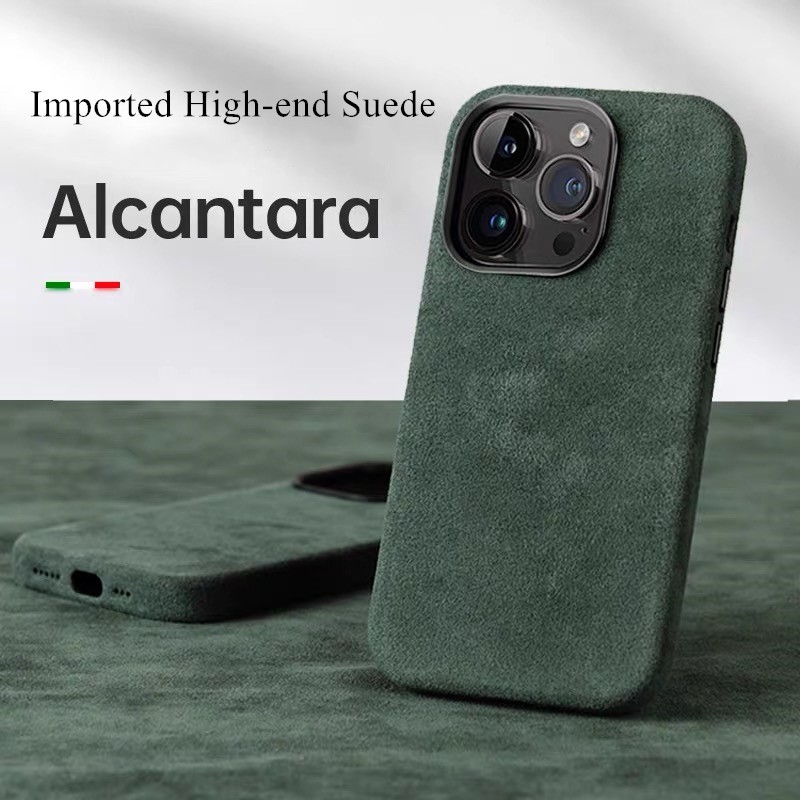 Alcantaraโลหะกล้องเลนส์ป้องกันเคสโทรศัพท์สําหรับiPhone 17 16 12 13 14 15 Pro Max Air 16 Plusปลอกพรีเมี่ยมนําเข้าหนังนิ่มรวมทุกอย่างปกหลัง